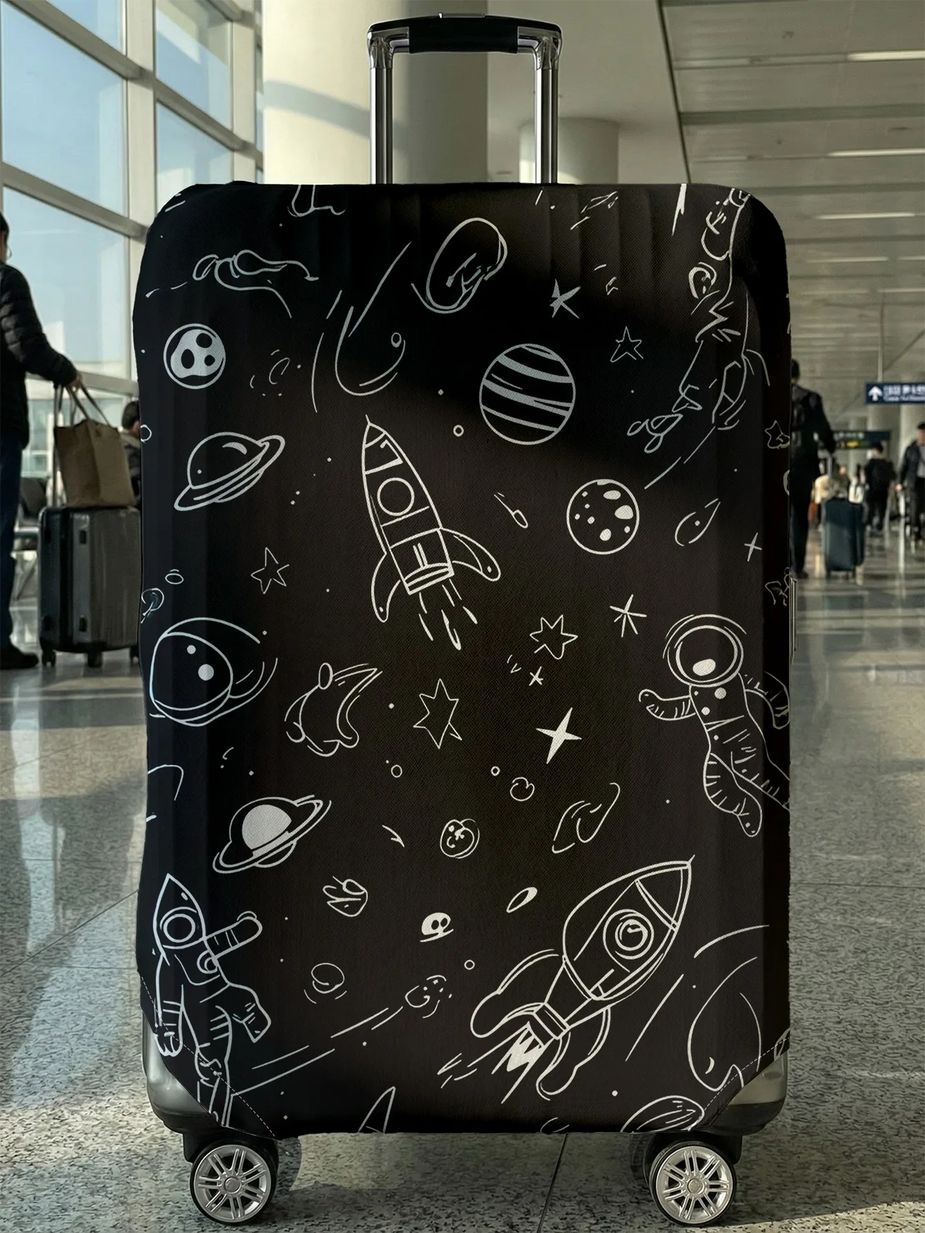 Black Base Line Art Space Element Print Luggage Cover, Suitable for 18-32 Inch Luggage Cover, Luggage Handle Glove, Travel Acces
Black Base Line Art Space Element Print Luggage Cover, Suitable for 18-32 Inch Luggage Cover, Luggage Handle Glove, Travel Acces