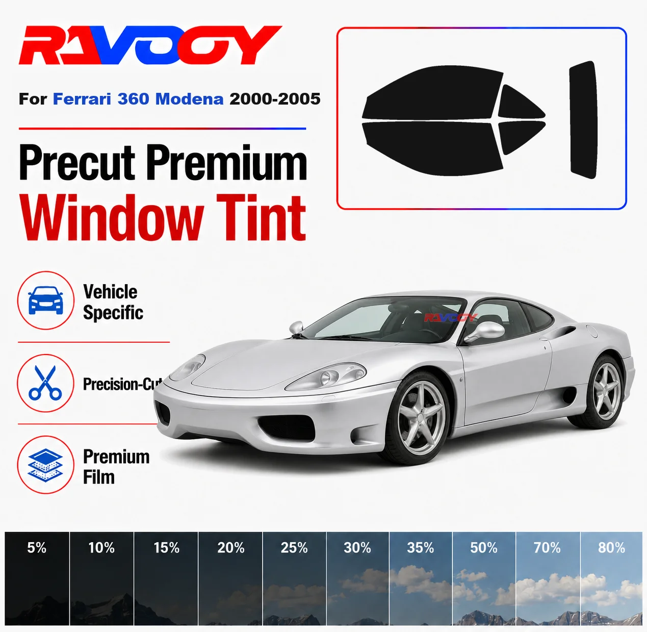 Premium Precut Window Tint Kit Front Rear Windows Rear Windshield For Ferrari 360 Modena 2000-2005 Car Solar Nano Ceramic Film
Premium Precut Window Tint Kit Front Rear Windows Rear Windshield For Ferrari 360 Modena 2000-2005 Car Solar Nano Ceramic Film