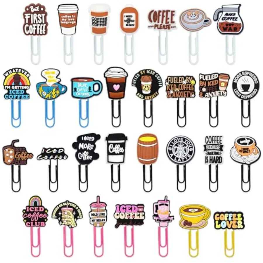 Coffee Paper Clips for Coffee Themed Party Fvaor Fun Cute Paperclips Bookmarks Large Planner Clips Bookmark Clips Office Worker
Coffee Paper Clips for Coffee Themed Party Fvaor Fun Cute Paperclips Bookmarks Large Planner Clips Bookmark Clips Office Worker