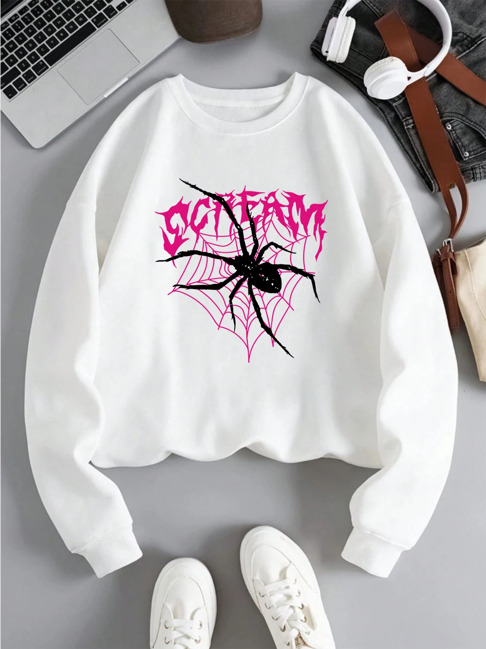 Casual Womens Hoodie Scream Spiders Cobwebs Printing Sweatshirt Loose Crewneck Warm Comfortable Pullover Autumn Female Clothes
Casual Womens Hoodie Scream Spiders Cobwebs Printing Sweatshirt Loose Crewneck Warm Comfortable Pullover Autumn Female Clothes