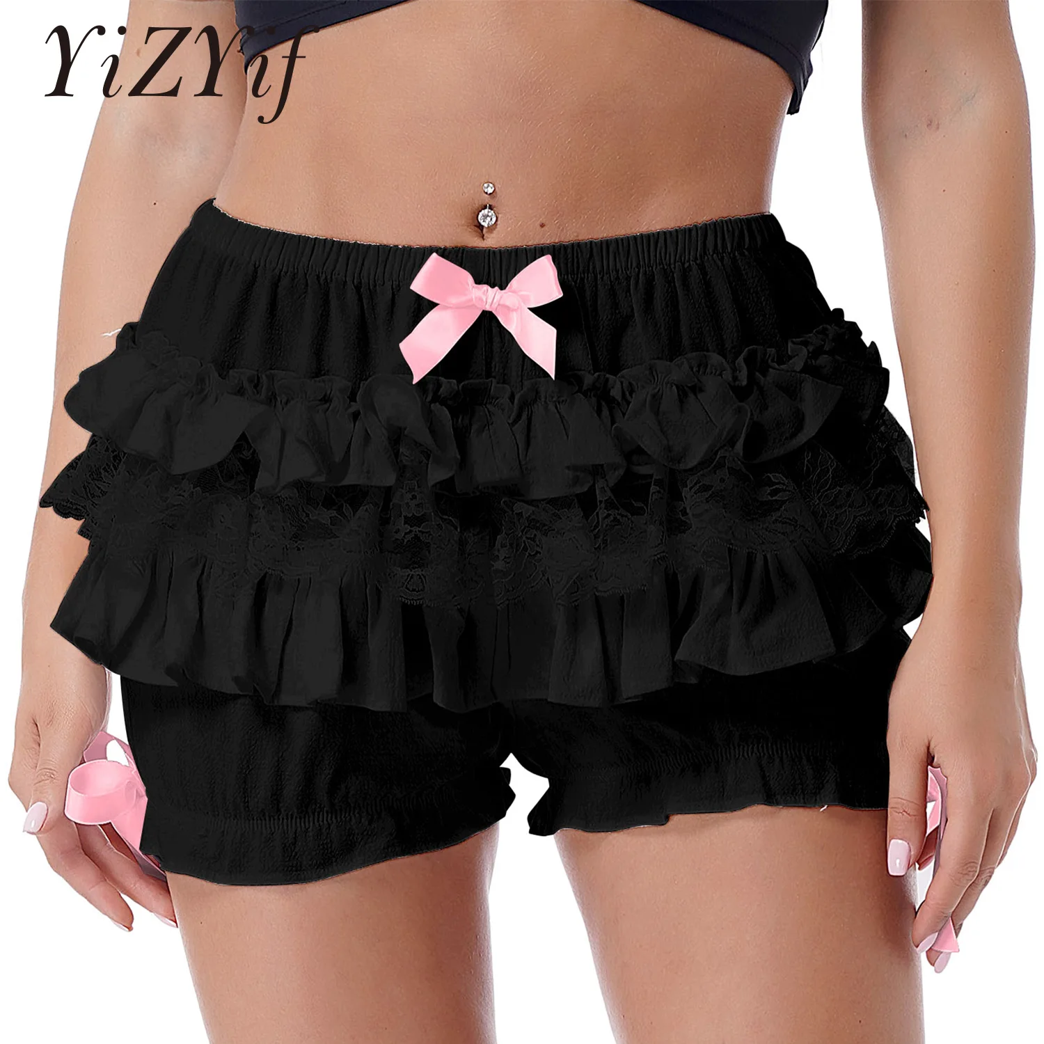Womens Girls Lace Trim Layered Ruffle Lolita Bloomers Shorts Bowknot Frilly Panties Shorts Gothic Pantaloons Victorian Cotume
Womens Girls Lace Trim Layered Ruffle Lolita Bloomers Shorts Bowknot Frilly Panties Shorts Gothic Pantaloons Victorian Cotume