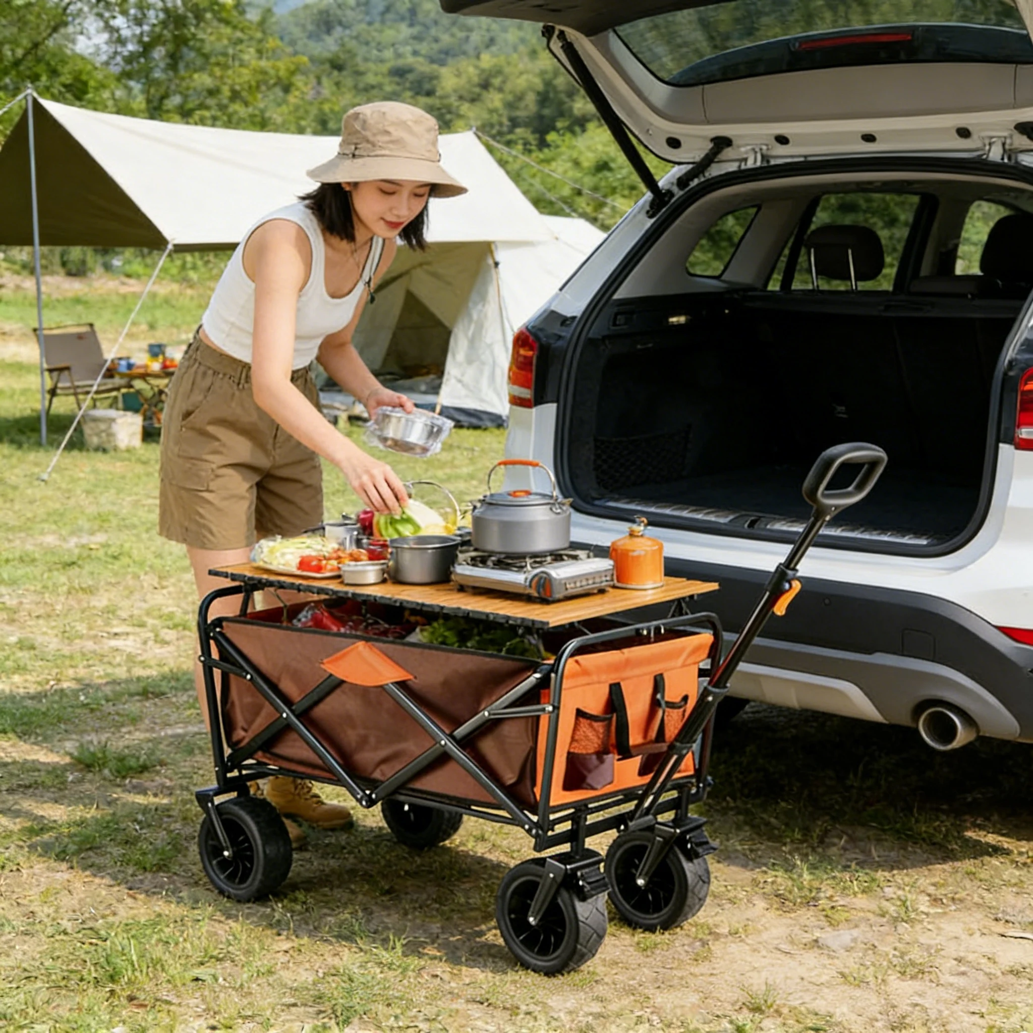 Wholesale Sturdy Collapsible Camping Wagon Large Load Bearing Folding Wagon Cart Portable Outdoor Trolley for Garden
Wholesale Sturdy Collapsible Camping Wagon Large Load Bearing Folding Wagon Cart Portable Outdoor Trolley for Garden