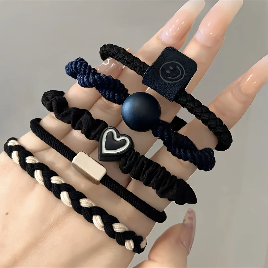 5pcs New High-end Hair Ties with Rubber Band for Women, Durable Leather Case Hair Ring Hair Rope
5pcs New High-end Hair Ties with Rubber Band for Women, Durable Leather Case Hair Ring Hair Rope
