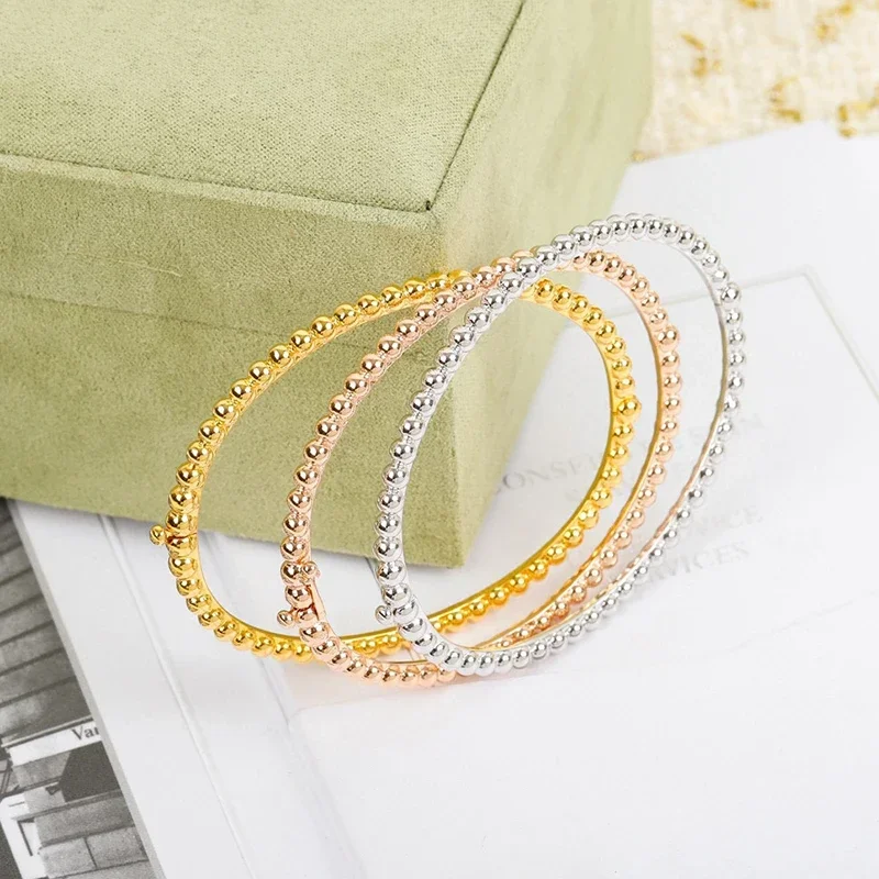 CY 2025 Hot Top Brand Pure 925 Sterling Silver Jewelry Luxury Brand Rose Gold Beads Bangle Wedding Jewelry Around Classic Bangle
CY 2025 Hot Top Brand Pure 925 Sterling Silver Jewelry Luxury Brand Rose Gold Beads Bangle Wedding Jewelry Around Classic Bangle