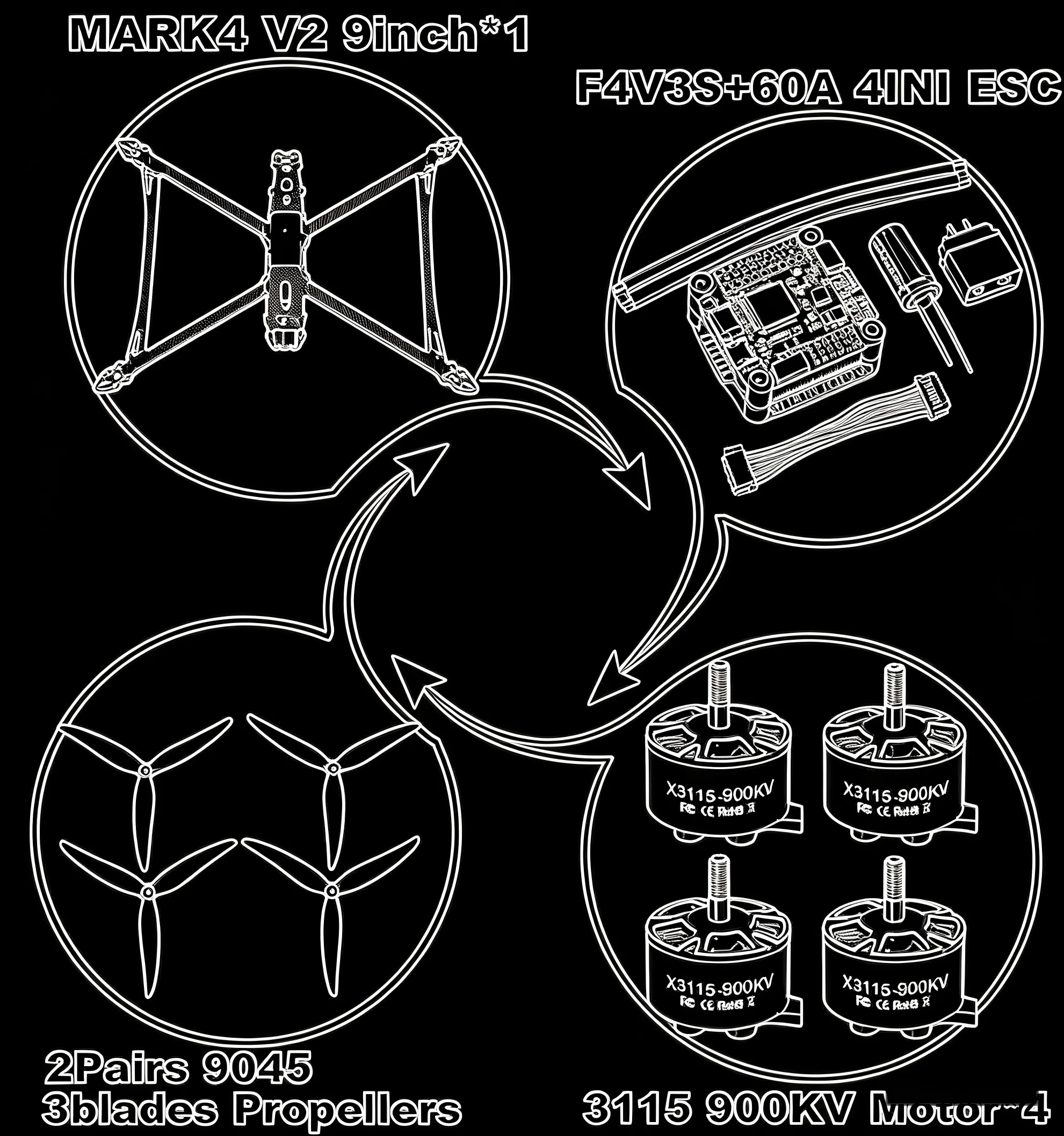 MARK4 V2 9Inch F4V3S/F4V3S PLUS Flight Control 45/60A 4INI ESC rack drone Sky carbon fiber PV Racing Drone Quadcopter Freestyle
MARK4 V2 9Inch F4V3S/F4V3S PLUS Flight Control 45/60A 4INI ESC rack drone Sky carbon fiber PV Racing Drone Quadcopter Freestyle