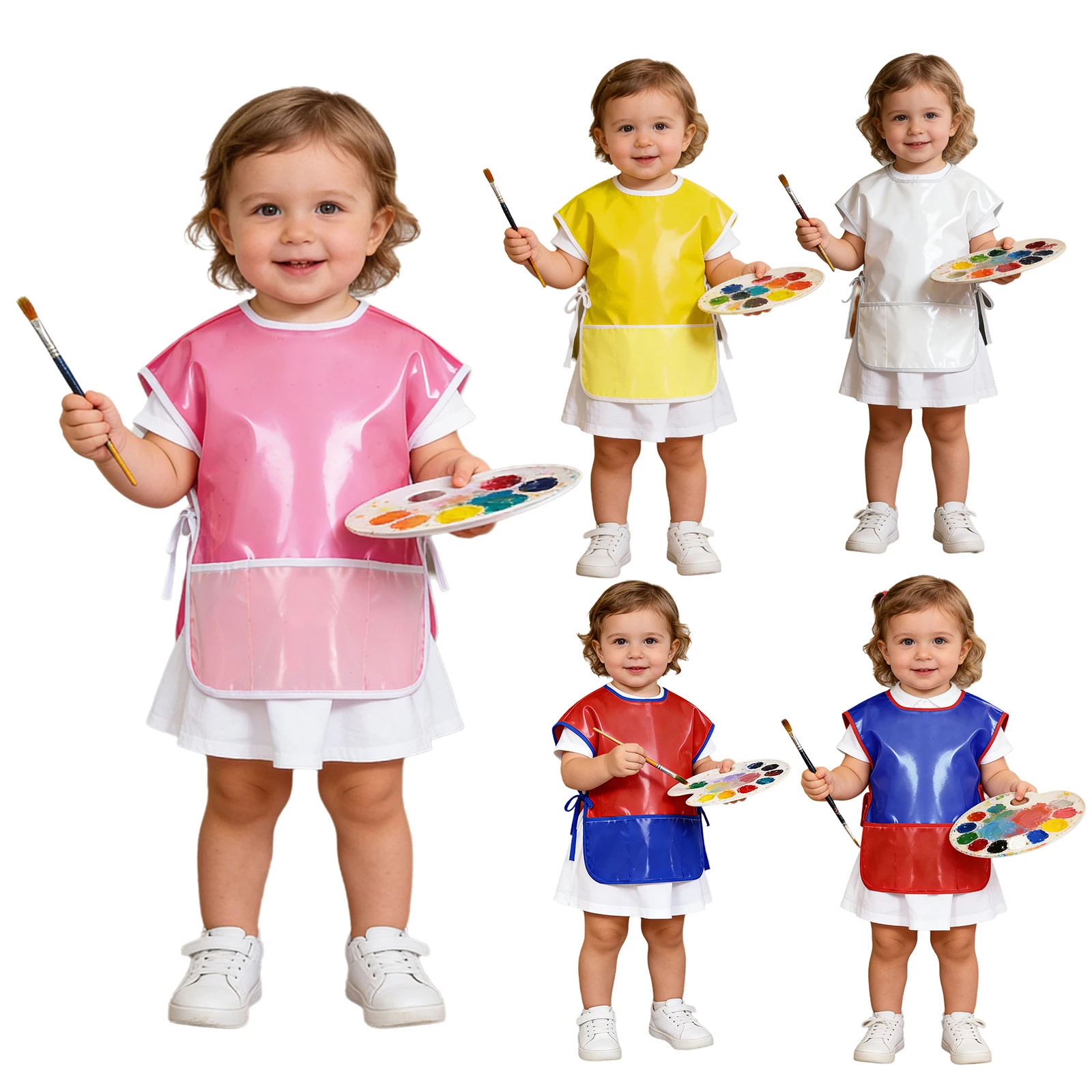 Toddler Baby Waterproof Anti-dirty Art Painting Apron Eating Cooking Baking Bib Side Split Self-tie Smock Cover-up Tank Tops
Toddler Baby Waterproof Anti-dirty Art Painting Apron Eating Cooking Baking Bib Side Split Self-tie Smock Cover-up Tank Tops