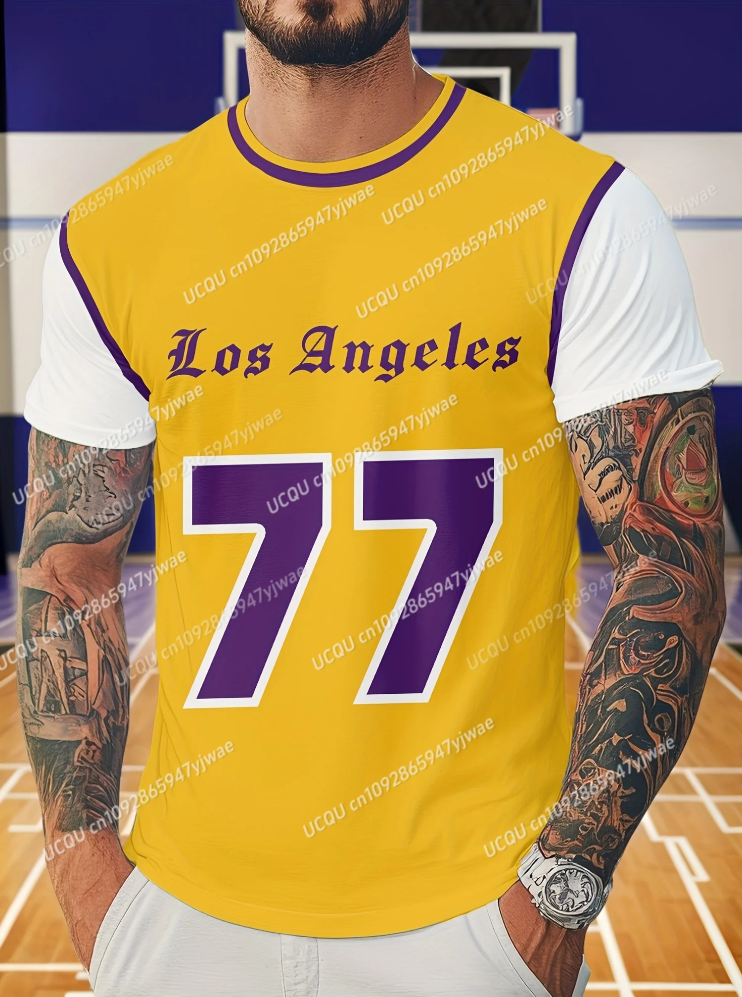 Summer Yellow No.77 Los Angeles Print Men T-Shirt O-Neck Short Sleeves Lightweight Jersey Plus Size Sport Daily Tees Men Clothes
Summer Yellow No.77 Los Angeles Print Men T-Shirt O-Neck Short Sleeves Lightweight Jersey Plus Size Sport Daily Tees Men Clothes