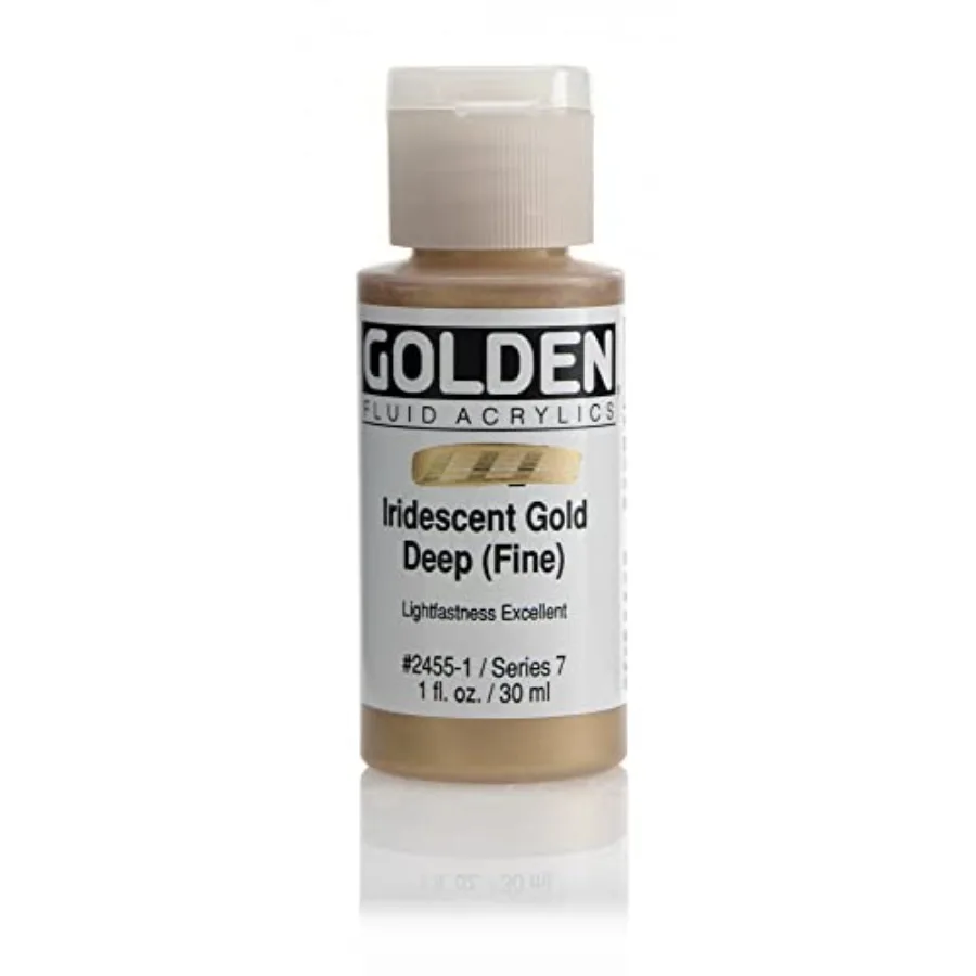 Fluid Acrylics by GOLDEN, Iridescent Gold Deep Fine,1 fl. oz. Bottle, Professional Acrylic Paint, Semi-Opaque
Fluid Acrylics by GOLDEN, Iridescent Gold Deep Fine,1 fl. oz. Bottle, Professional Acrylic Paint, Semi-Opaque