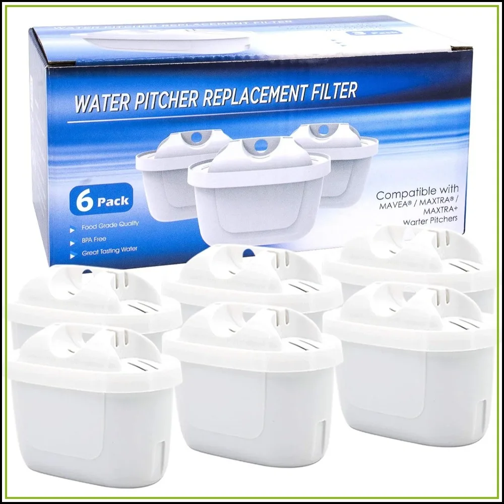 Replacement Water Filter Cartridges for Mavea 1001122, Maxtra & LEVOIT Pitcher, 6-Pack with Lead & Arsenic Removal
Replacement Water Filter Cartridges for Mavea 1001122, Maxtra & LEVOIT Pitcher, 6-Pack with Lead & Arsenic Removal
