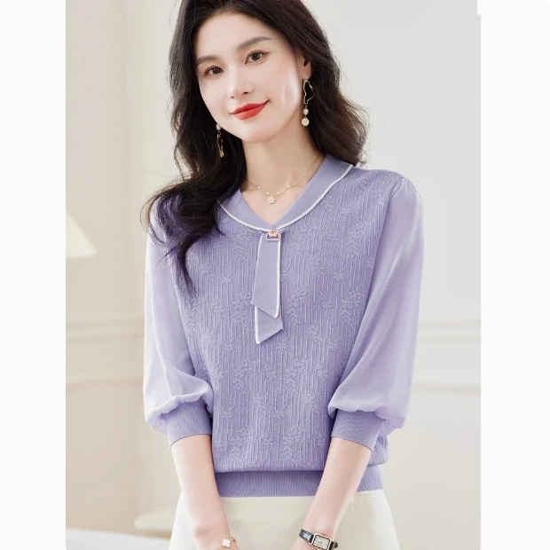 Silk Knitwear Women Summer Thin Seven-Sleeve Midi Design Unique Personality Top Loose Fit V-Neck Color Commute S...
Silk Knitwear Women Summer Thin Seven-Sleeve Midi Design Unique Personality Top Loose Fit V-Neck Color Commute S...