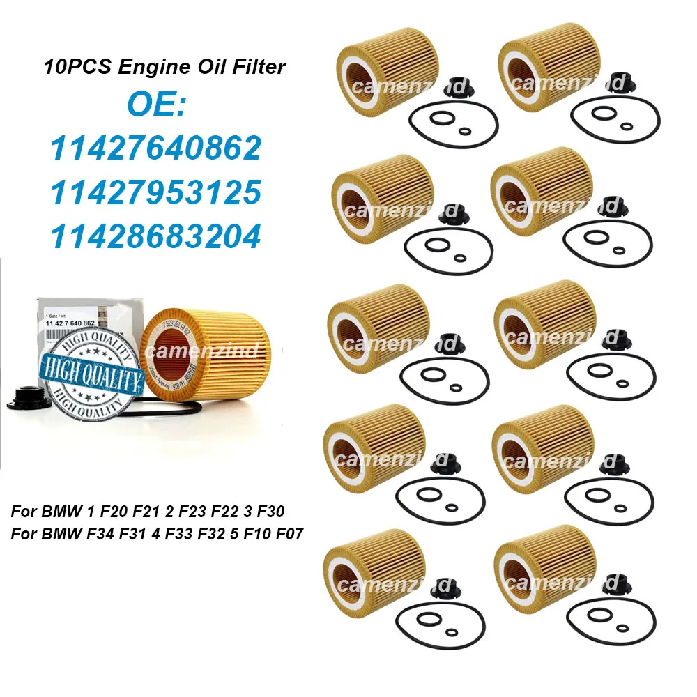10PCS 11427640862 11427953125 11428683204 11427634291 11427618461 Oil Filter For BMW 1 2 3 4 5 Series X1 Z4 F20 F21 F30 F31 5.
10PCS 11427640862 11427953125 11428683204 11427634291 11427618461 Oil Filter For BMW 1 2 3 4 5 Series X1 Z4 F20 F21 F30 F31 5.