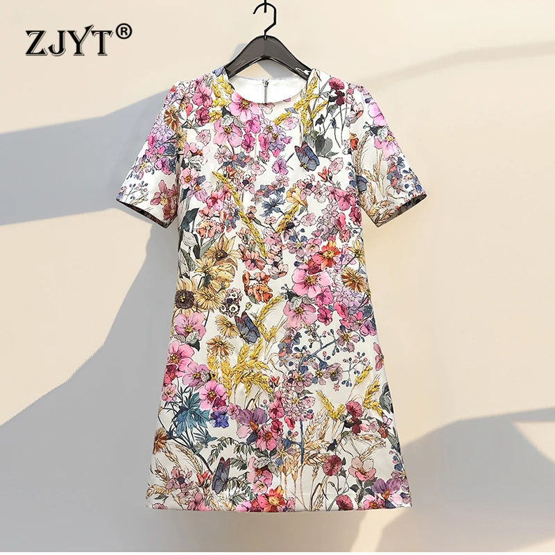 ZJYT Women's Summer Floral Print Dress Short Sleeve Beading Vintage Casual Female Vestidos Runway Fashion 2025 New Dresses
ZJYT Women's Summer Floral Print Dress Short Sleeve Beading Vintage Casual Female Vestidos Runway Fashion 2025 New Dresses