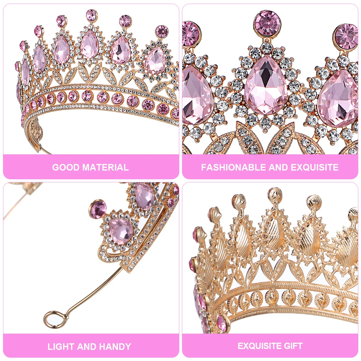 Diamond Crown Accessory Pink Rhinestone Bridal Tiara Women Girls Tiara For Bridal Wedding Party Hairband Accessories
Diamond Crown Accessory Pink Rhinestone Bridal Tiara Women Girls Tiara For Bridal Wedding Party Hairband Accessories