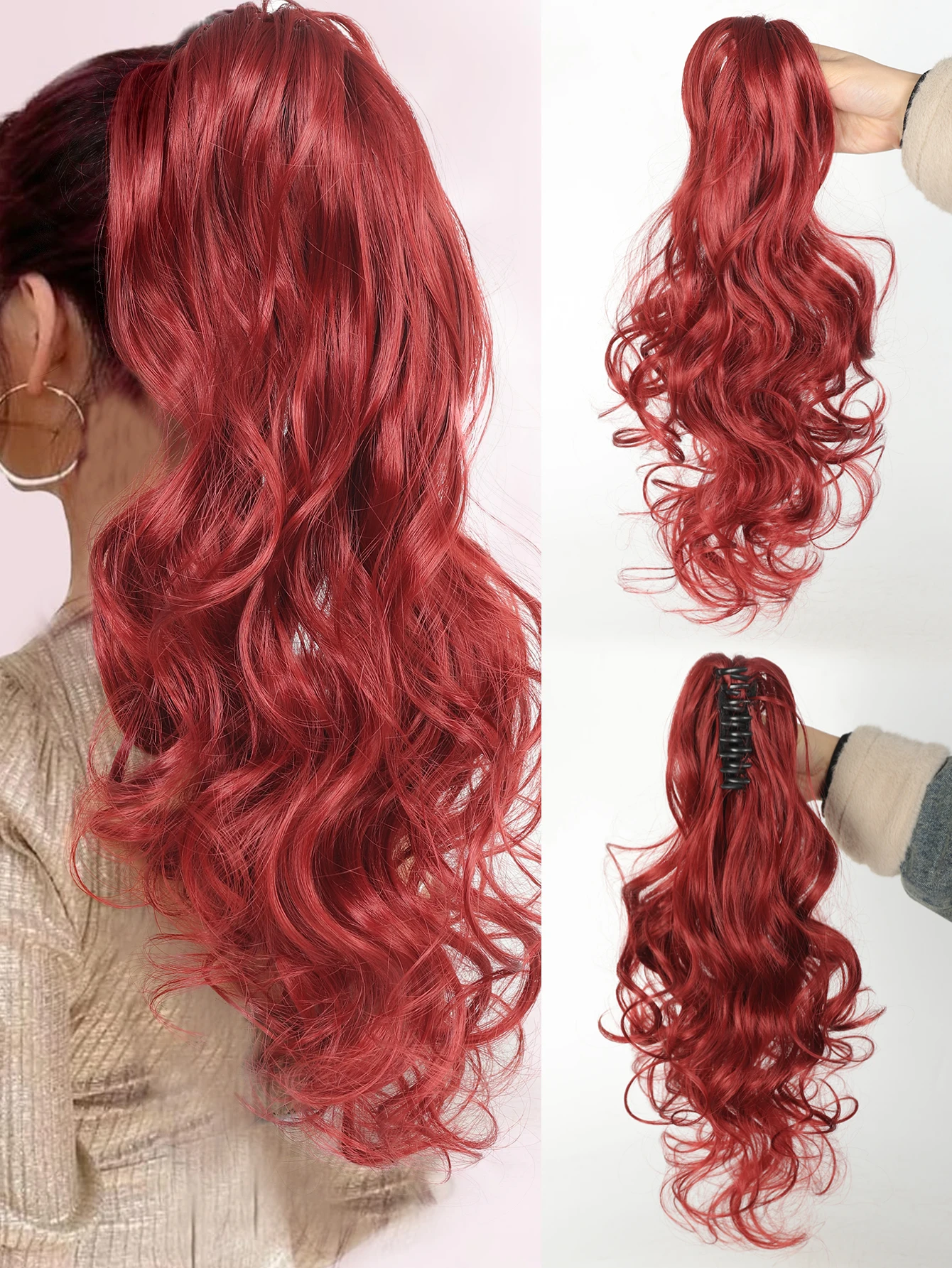 Synthetic 18" Claw Hair Extensions Long Curly Ponytail Clip in Ponytail Hair Extension Natural Hairpiece for Women
Synthetic 18" Claw Hair Extensions Long Curly Ponytail Clip in Ponytail Hair Extension Natural Hairpiece for Women