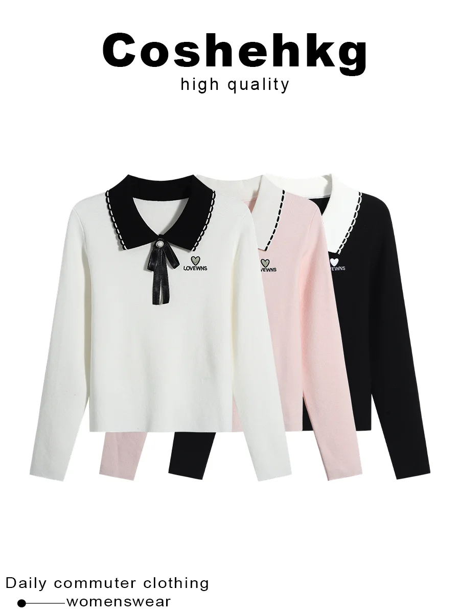 Sweet Embroidered Knot Doll Collar Knitted Sweater Women's Slimming Top Spring Autumn New Style Soft Long Sleeve
Sweet Embroidered Knot Doll Collar Knitted Sweater Women's Slimming Top Spring Autumn New Style Soft Long Sleeve