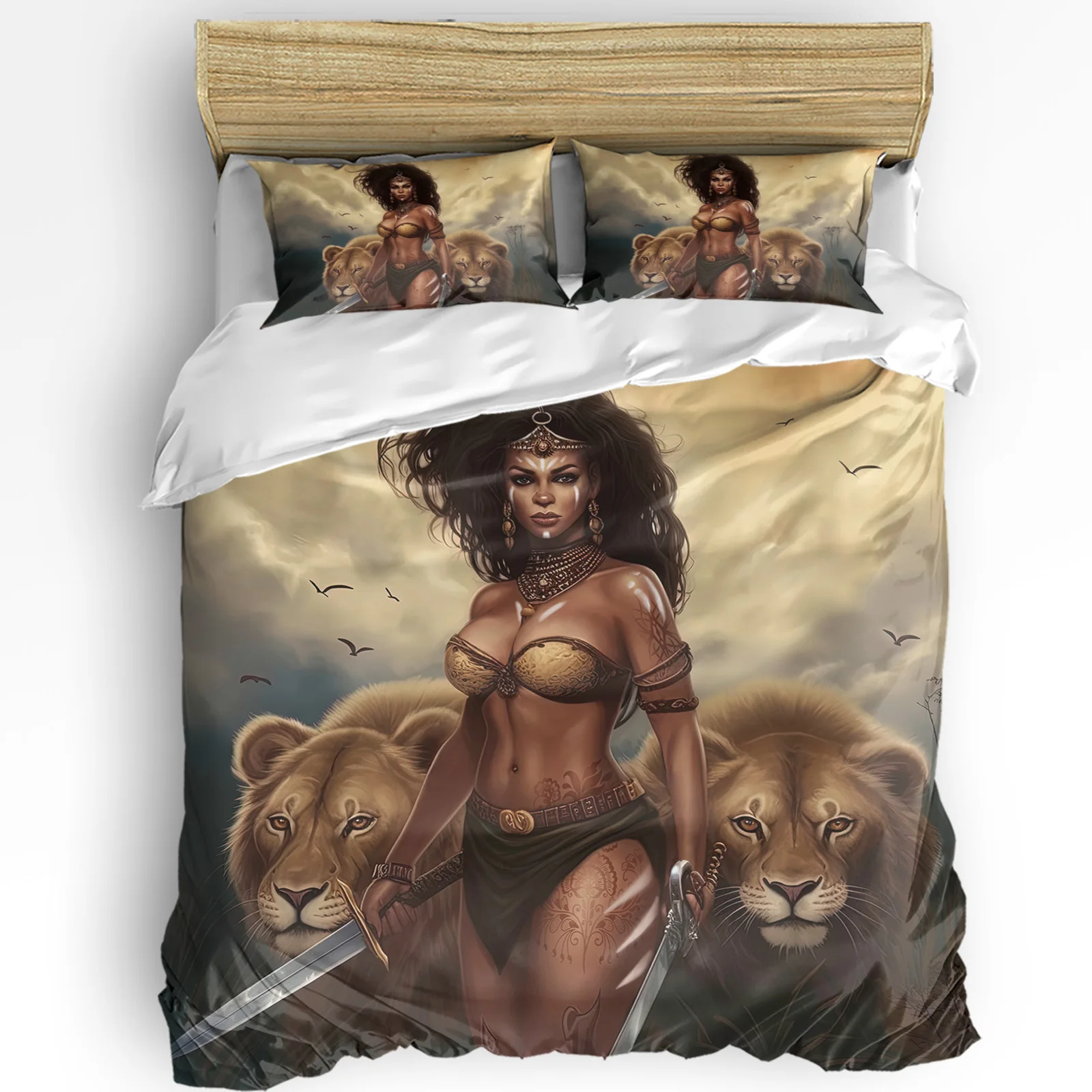 African Black Woman Giraffe Duvet Cover Bed Bedding Set Home Textile Quilt Cover Pillowcases Bedroom Double Bedding Set No Sheet
African Black Woman Giraffe Duvet Cover Bed Bedding Set Home Textile Quilt Cover Pillowcases Bedroom Double Bedding Set No Sheet