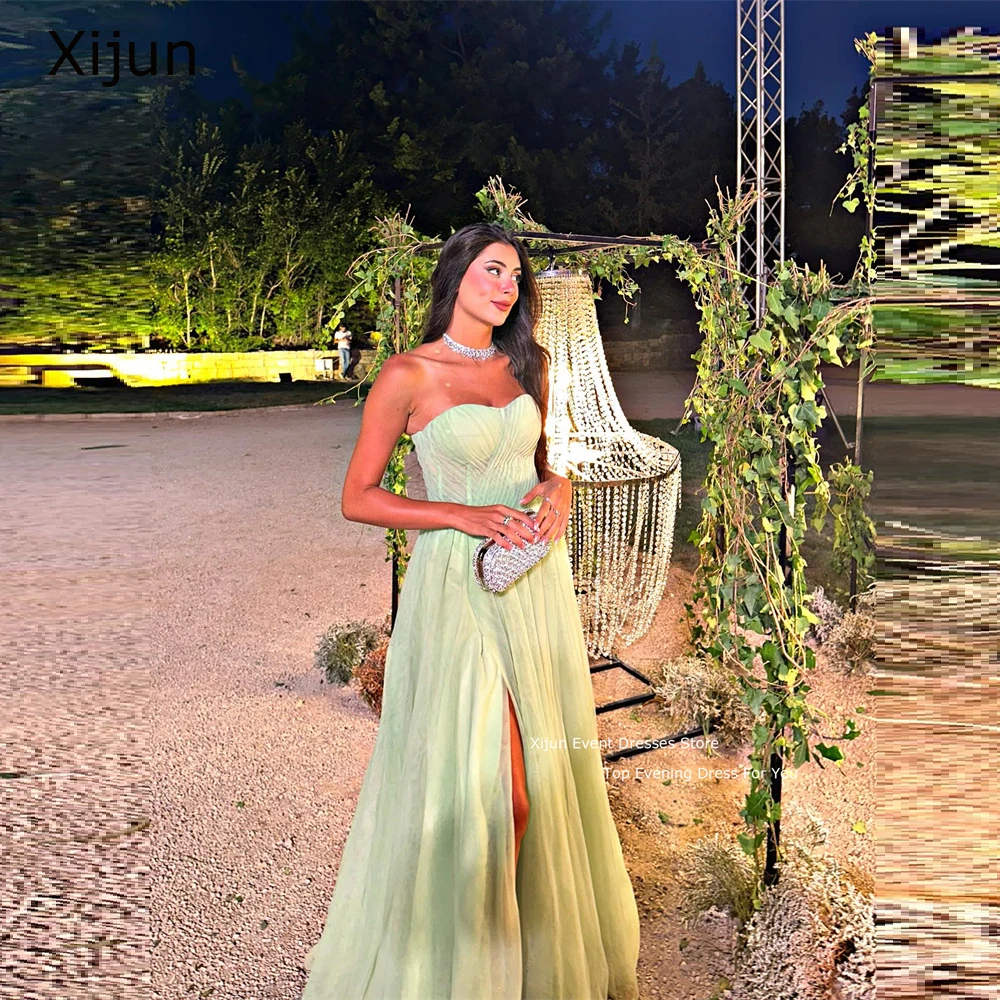 Xijun Green Tulle Evening Dresses Sweetheart Strap Sexy Prom Dresses Slit Sleeveless Prom Gowns A-Line Party Dresses vestidos
Xijun Green Tulle Evening Dresses Sweetheart Strap Sexy Prom Dresses Slit Sleeveless Prom Gowns A-Line Party Dresses vestidos