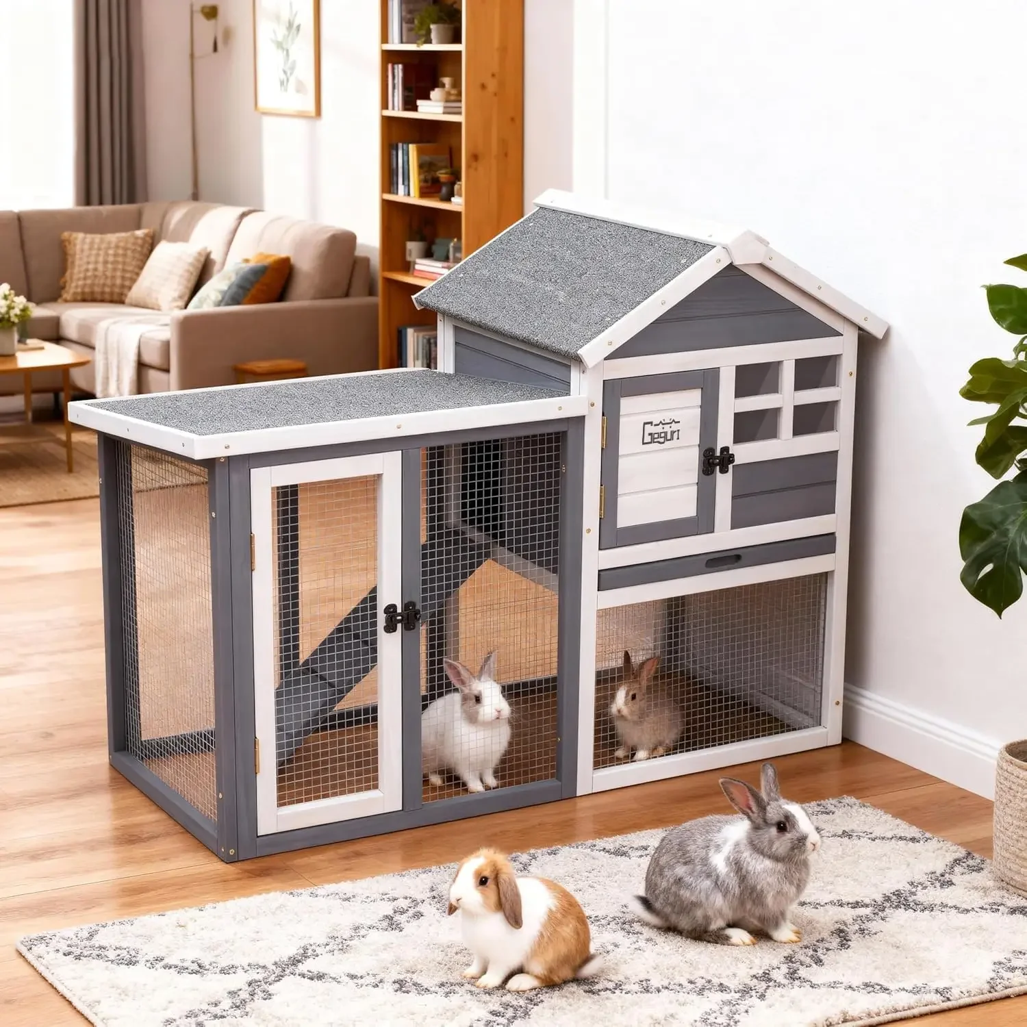 Grey Wooden Large Rabbit Hutch Indoor Outdoor Bunny Cage Waterproof Roof Chicken Coop 48L 24W 36H
Grey Wooden Large Rabbit Hutch Indoor Outdoor Bunny Cage Waterproof Roof Chicken Coop 48L 24W 36H