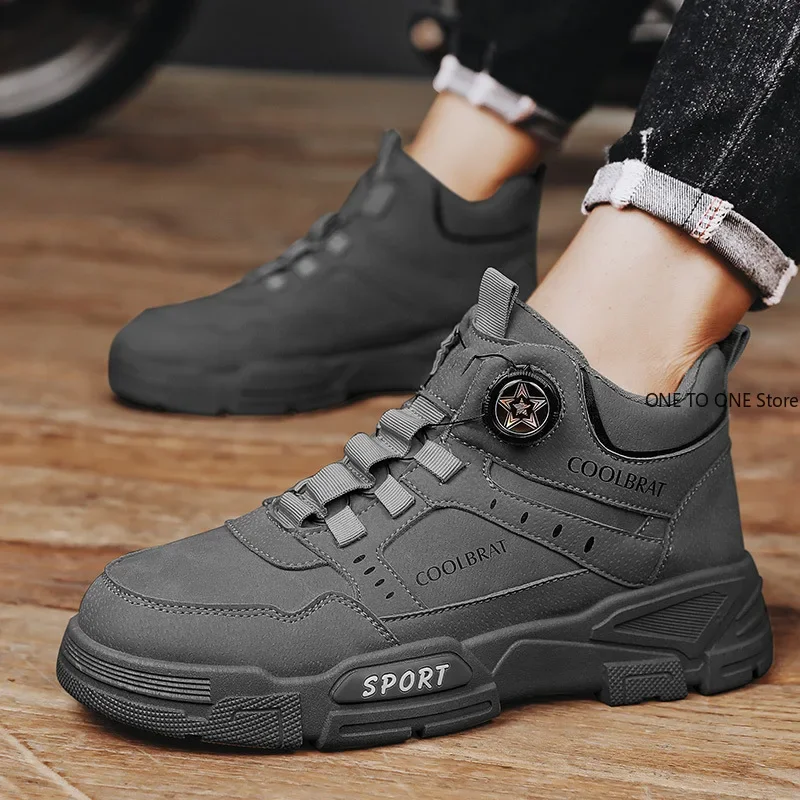 Men's Mountaineering Short Boots 2025 Fashion Retro Rotating Button High Top Thick Sole Sports Shoes Outdoor Travel Casual Shoes
Men's Mountaineering Short Boots 2025 Fashion Retro Rotating Button High Top Thick Sole Sports Shoes Outdoor Travel Casual Shoes