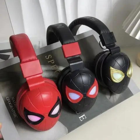 Disney Marvel Bluetooth Headphones Spider Man Gaming Earphone Bluetooth LED Light Foldable Headsets Gamer Anime Cartoon NM-27