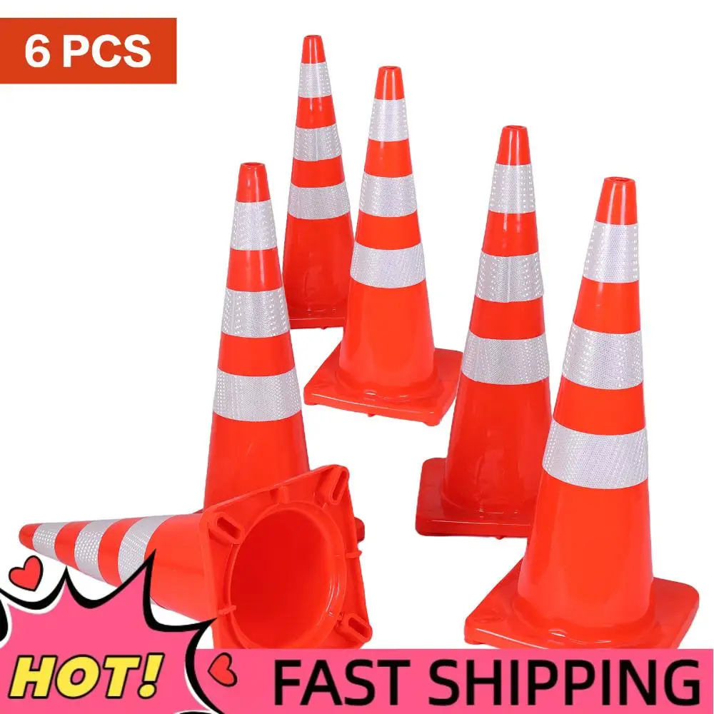 35 Inch 6 Pack Traffic Cones with Reflective Collars Plastic Safety Cones PVC for Traffic Control Driveways and Parking Lots
35 Inch 6 Pack Traffic Cones with Reflective Collars Plastic Safety Cones PVC for Traffic Control Driveways and Parking Lots