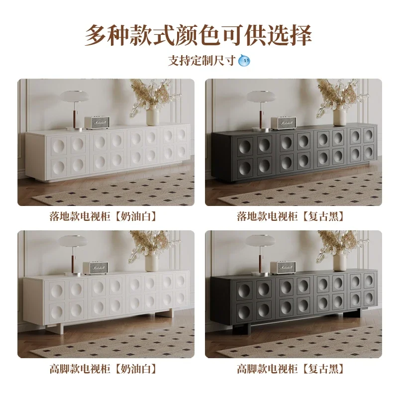 French TV cabinet all solid wood simple high retro style black floor living room household small apartment 2024 new
French TV cabinet all solid wood simple high retro style black floor living room household small apartment 2024 new