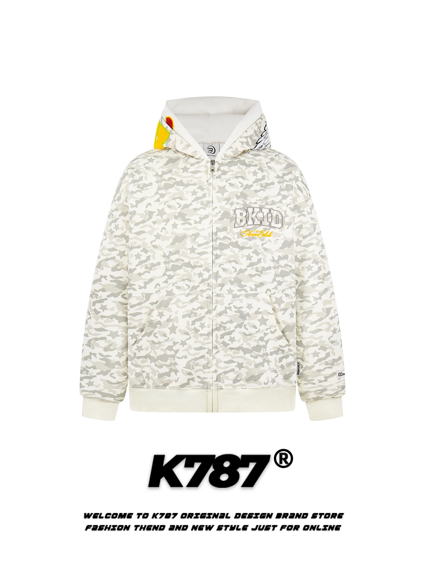 K787 American Retro Camouflage Star Letter Embroidery Hoodie Loose Casual Couple Outerwear for Men And Women
K787 American Retro Camouflage Star Letter Embroidery Hoodie Loose Casual Couple Outerwear for Men And Women