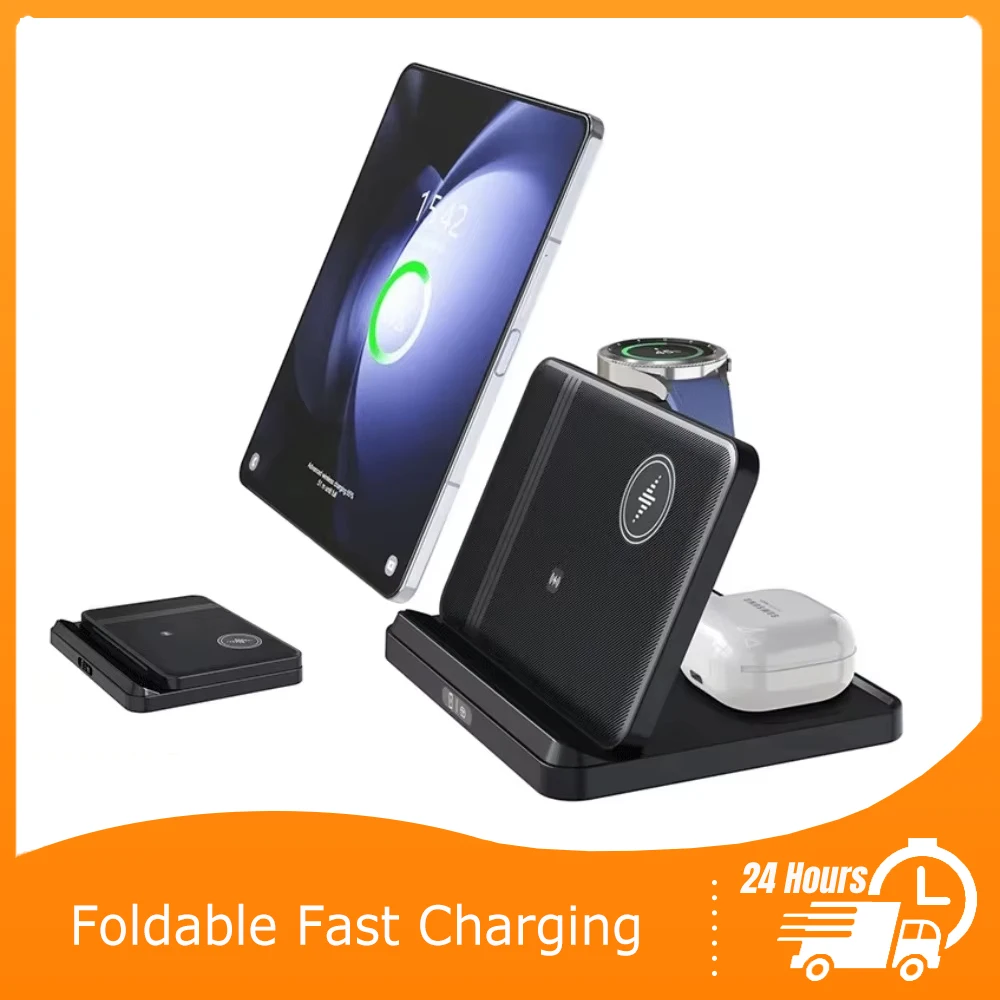 3 in 1 Foldable Wireless Charger Stand For Samsung Z Fold Zflip5 S23 S22 Ultra Fast Charging Dock Station for Galaxy Watch Buds2
3 in 1 Foldable Wireless Charger Stand For Samsung Z Fold Zflip5 S23 S22 Ultra Fast Charging Dock Station for Galaxy Watch Buds2