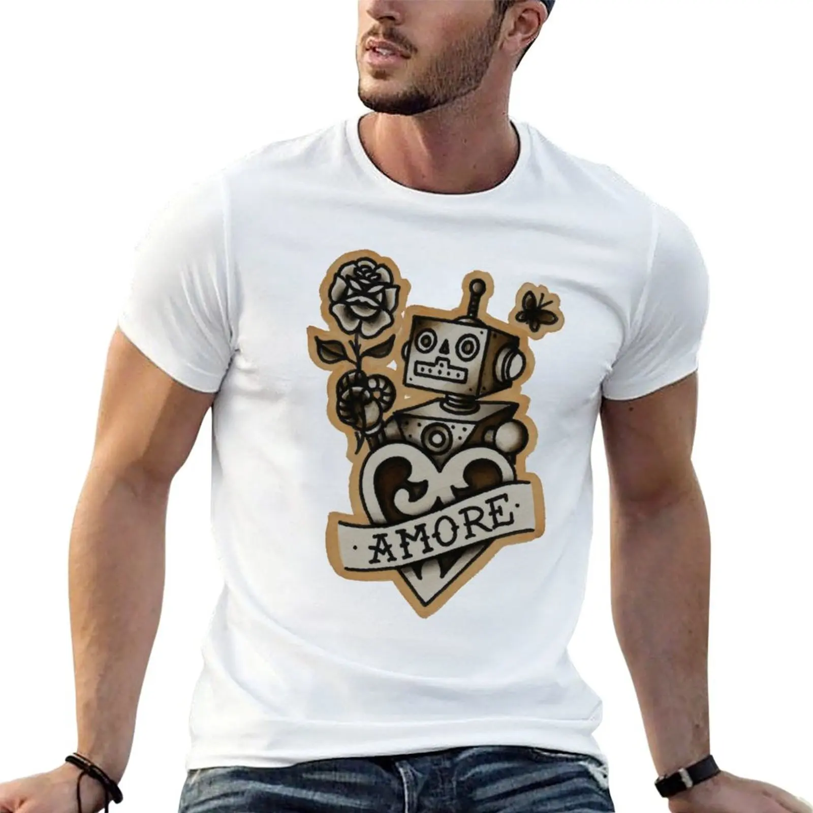 Vintage style tattoo design of retro robot. T-Shirt graphics cheap stuff plain t shirts men
Vintage style tattoo design of retro robot. T-Shirt graphics cheap stuff plain t shirts men