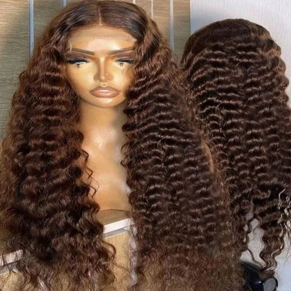 Transparent 13x4 Chocolate Brown Deep Wave Lace Front Wigs Peruvian 13x6 HD Lace Frontal Wig Glueless Brown Curly Human Hair Wigs 230% For Women
Transparent 13x4 Chocolate Brown Deep Wave Lace Front Wigs Peruvian 13x6 HD Lace Frontal Wig Glueless Brown Curly Human Hair Wigs 230% For Women