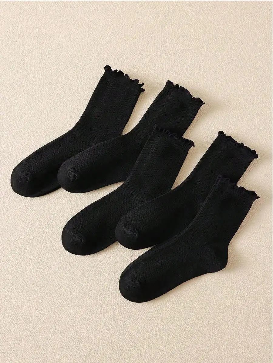Womens Ruffle Ankle Socks Black Polyester Elastic Blend Machine Washable
Womens Ruffle Ankle Socks Black Polyester Elastic Blend Machine Washable