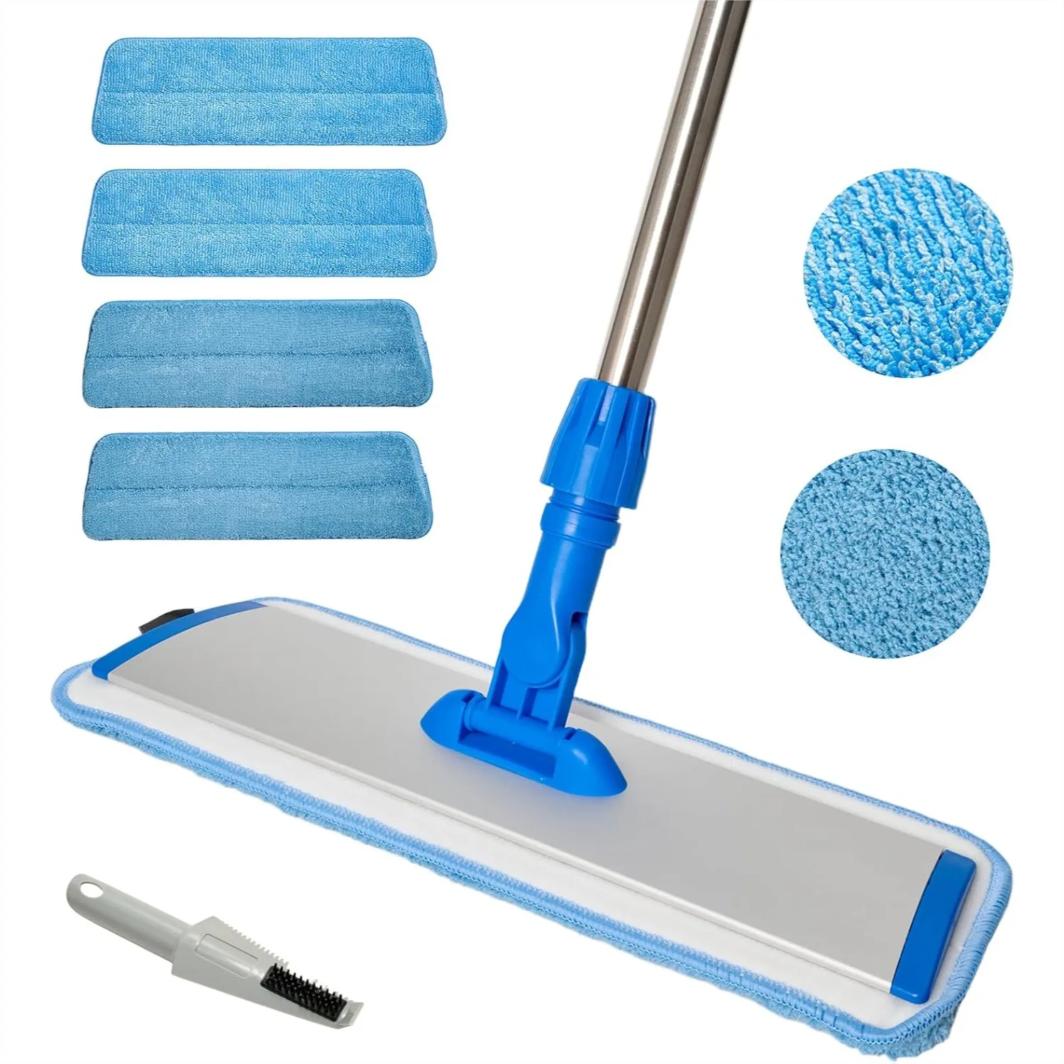 17.5" Microfiber Mop for Floor Cleaning with 58" Adjustable Handle and 4 Reusable Pads for Hardwood Tile Laminate
17.5" Microfiber Mop for Floor Cleaning with 58" Adjustable Handle and 4 Reusable Pads for Hardwood Tile Laminate