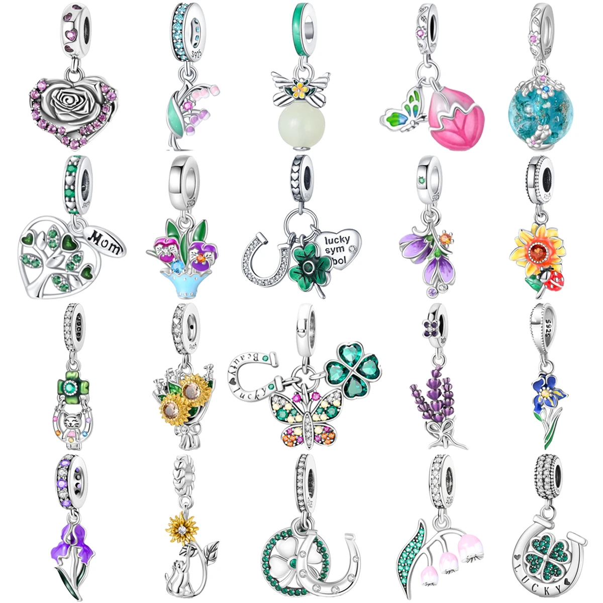 Original 925 Charms Sterling Silver Rose Clover Lavender Tree of Life Pendant for Necklace DIY Bracelet Women's Jewelry Gift
Original 925 Charms Sterling Silver Rose Clover Lavender Tree of Life Pendant for Necklace DIY Bracelet Women's Jewelry Gift