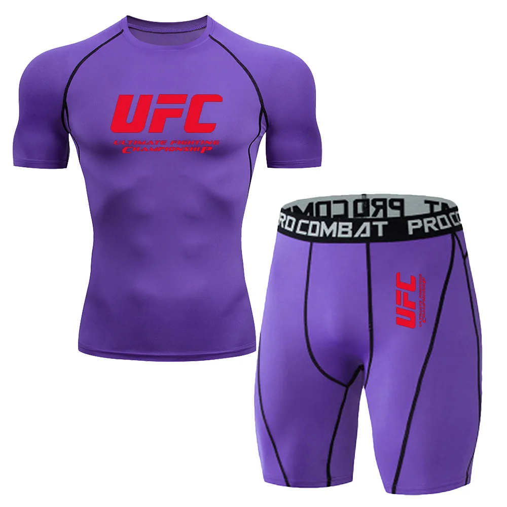 Summer Outdoor Sports Fitness Short Sleeved Street Jogging Top Set UFC Men's New Fighting Tight Elastic T-shirt Pants Set
Summer Outdoor Sports Fitness Short Sleeved Street Jogging Top Set UFC Men's New Fighting Tight Elastic T-shirt Pants Set