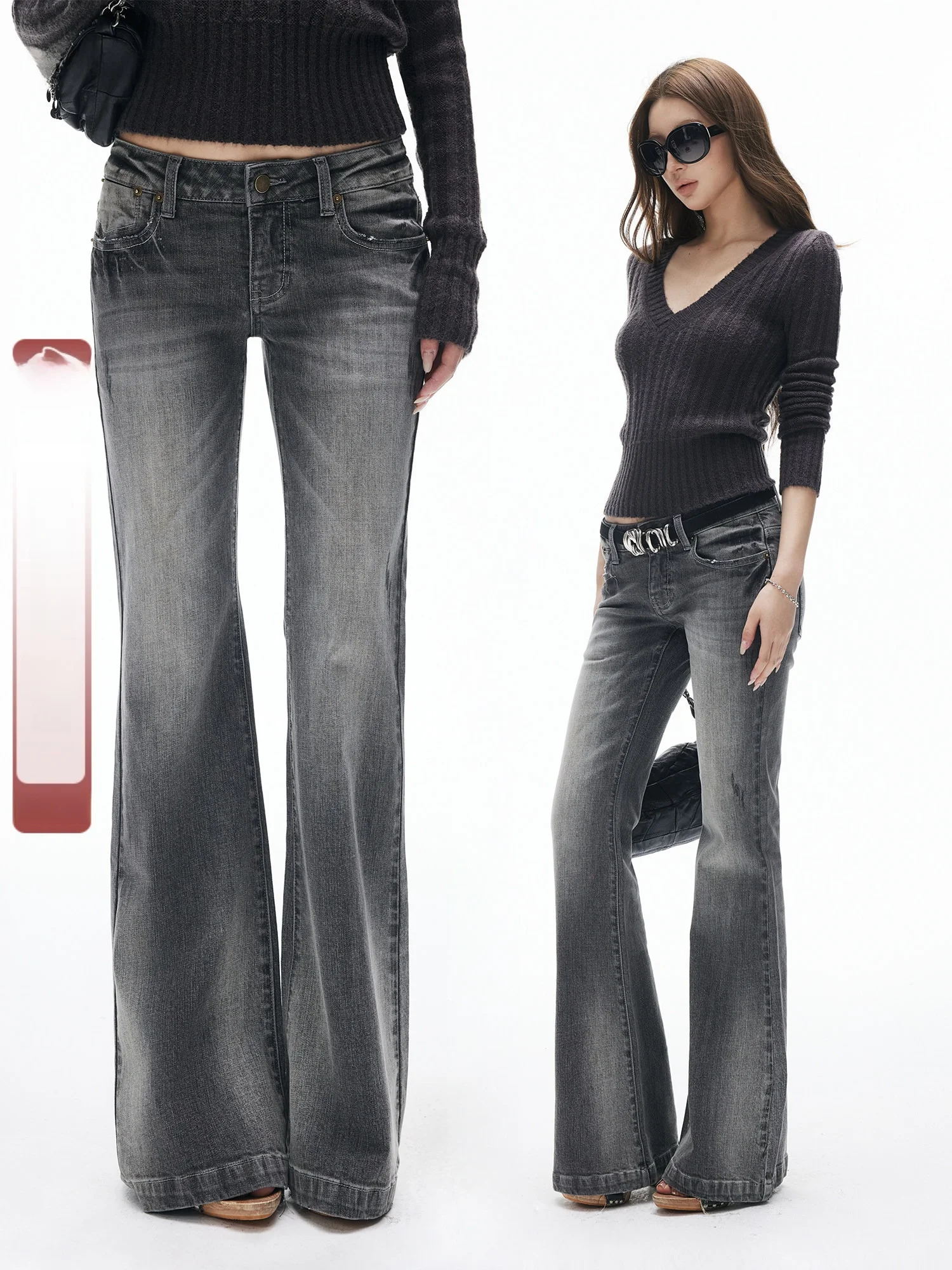 Low Waist Bell Bottom Jeansiamxiaa Cotton No Stretch Bamboo Node Denim Vintage Washed Grey 90s Style Casual Slim Fit Ladies J...
Low Waist Bell Bottom Jeansiamxiaa Cotton No Stretch Bamboo Node Denim Vintage Washed Grey 90s Style Casual Slim Fit Ladies J...