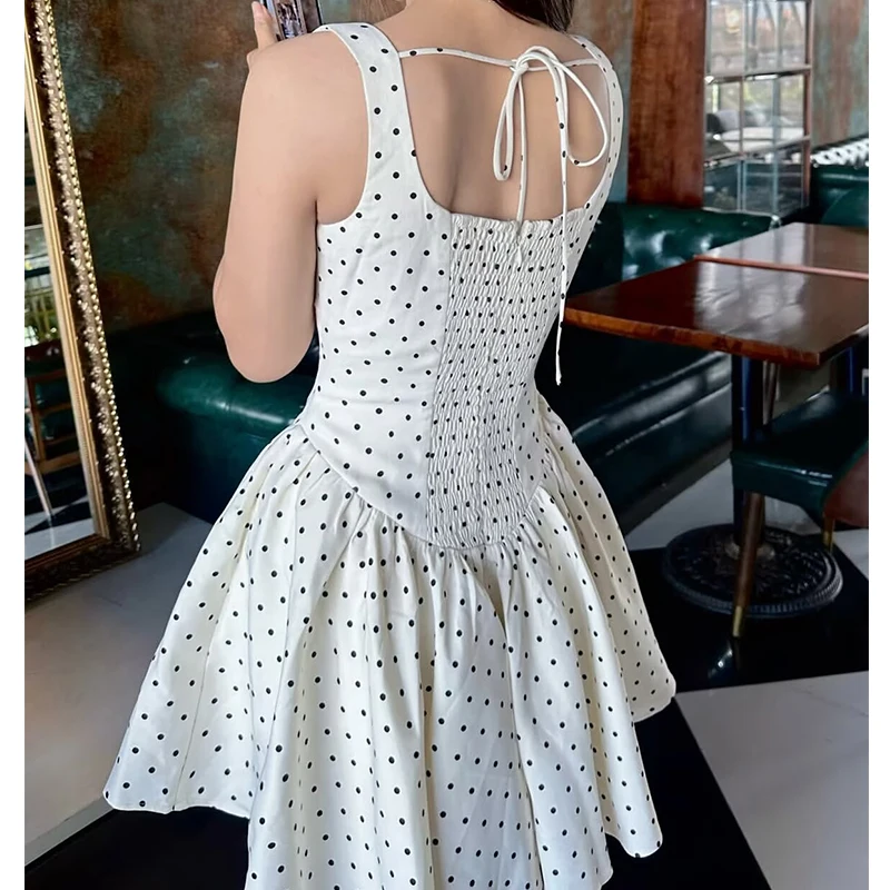 Jastie Sexy Spaghetti Straps Polka Dot White Mini Dress For Women Summer A-line Elegant Party Robe Chic Lady Vacation Robe
Jastie Sexy Spaghetti Straps Polka Dot White Mini Dress For Women Summer A-line Elegant Party Robe Chic Lady Vacation Robe