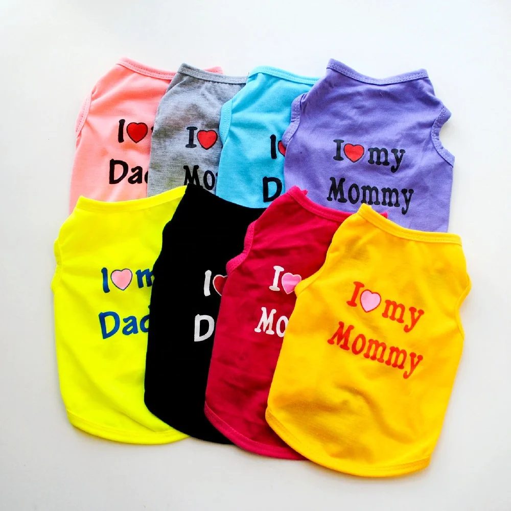 TTT Wholesale Fashion I Love Daddy Mommy Letter Print Polyester Puppy Tank Dog T Shirts
TTT Wholesale Fashion I Love Daddy Mommy Letter Print Polyester Puppy Tank Dog T Shirts