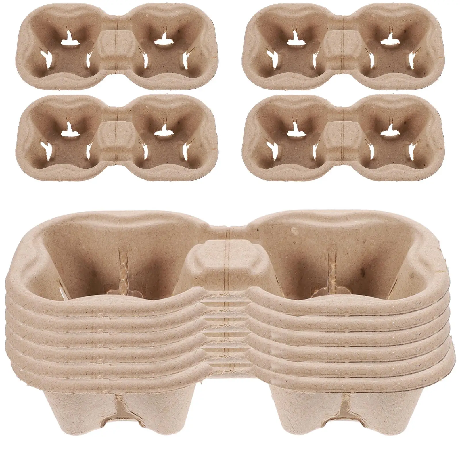 25pcs Takeaway Cup Holder Pulp Material Stable Stackable Coffee Tray Soup Carrier Hot Cold Beverage Drink Accessories
25pcs Takeaway Cup Holder Pulp Material Stable Stackable Coffee Tray Soup Carrier Hot Cold Beverage Drink Accessories