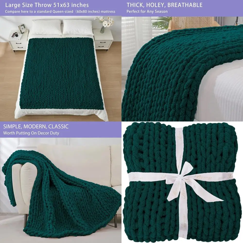 Вязаное одеяло из синели ручной работы, 51x63, роскошная мягкость для дивана, темно-зеленый
Вязаное одеяло из синели ручной работы, 51x63, роскошная мягкость для дивана, темно-зеленый