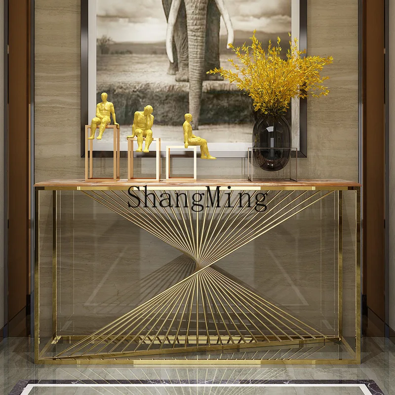 CL luxury marble entrance table small apartment living room stainless steel partition table corridor aisle rack
CL luxury marble entrance table small apartment living room stainless steel partition table corridor aisle rack