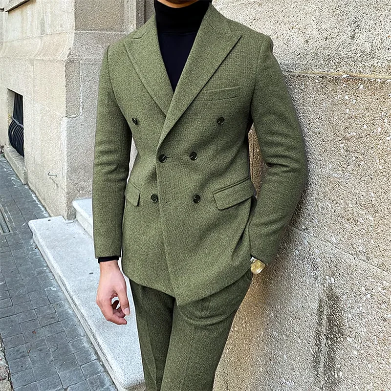 Olive Green Suits For Men Luxury Men's Jacket Pants Elegant Man Suit Slim Male Blazer Trousers Wool Blend Tweed Winter Costume
Olive Green Suits For Men Luxury Men's Jacket Pants Elegant Man Suit Slim Male Blazer Trousers Wool Blend Tweed Winter Costume