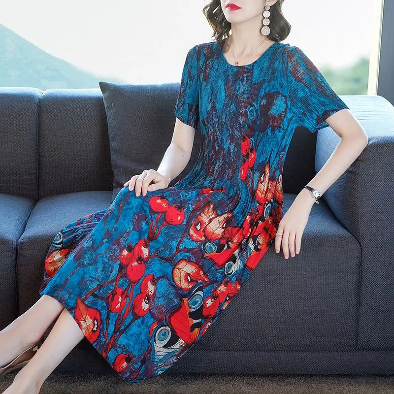Pleated Dress Female 2020 Summer Dress New Fashion Ethnic Print Dress Short Sleeve O Neck Casual Pleated Dress Female Tops
Pleated Dress Female 2020 Summer Dress New Fashion Ethnic Print Dress Short Sleeve O Neck Casual Pleated Dress Female Tops