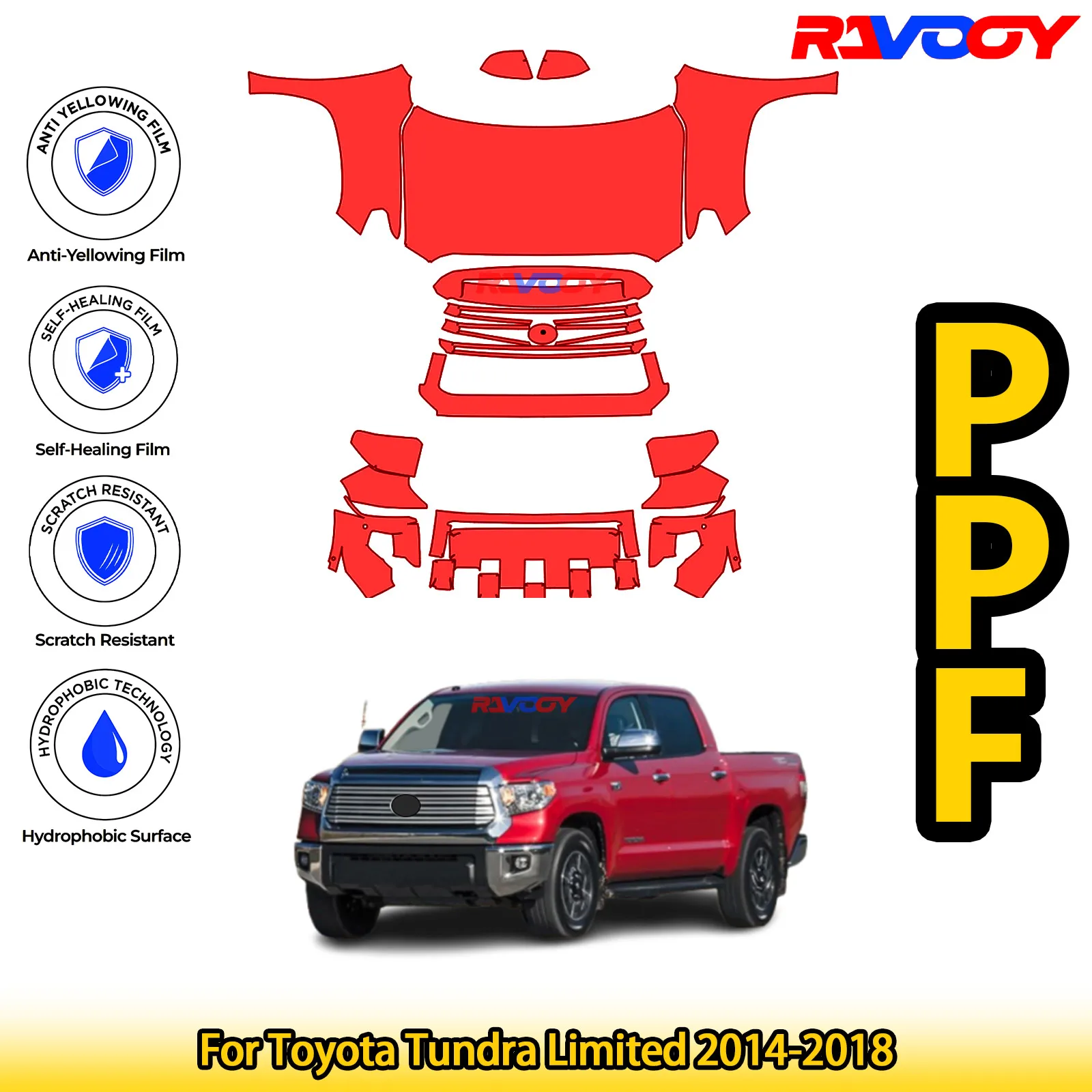 For Toyota Tundra Limited 2014-2018 Glossy Matte Black Precut front PPF Kit Paint Protection Film
For Toyota Tundra Limited 2014-2018 Glossy Matte Black Precut front PPF Kit Paint Protection Film