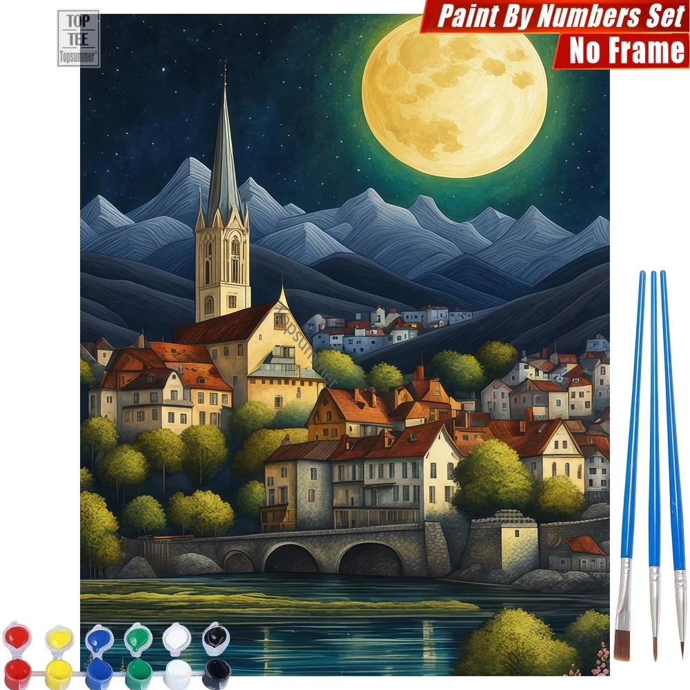 Moonlit Mountain Town Digital Oil Paint Kit - Moon Town Bridge Canvas Wall Art Day Of The Dead Gift For Dad
Moonlit Mountain Town Digital Oil Paint Kit - Moon Town Bridge Canvas Wall Art Day Of The Dead Gift For Dad