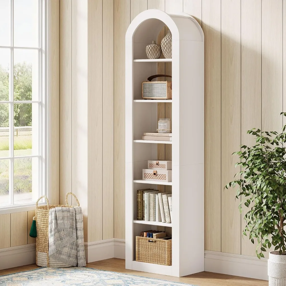 74.8 Tall Arched Bookshelf, 6-Tier Narrow Open Bookcase, Floor Standing Corner Display Shelves Storage Organizer for Small Space
74.8 Tall Arched Bookshelf, 6-Tier Narrow Open Bookcase, Floor Standing Corner Display Shelves Storage Organizer for Small Space