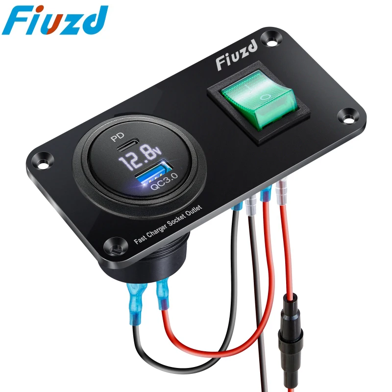 12/24V USB C Outlet Panel ON/OFF Charger Socket Panel Dual USB Socket Power Outlet & LED Voltmeter &Cigarette Lighter Socket
12/24V USB C Outlet Panel ON/OFF Charger Socket Panel Dual USB Socket Power Outlet & LED Voltmeter &Cigarette Lighter Socket