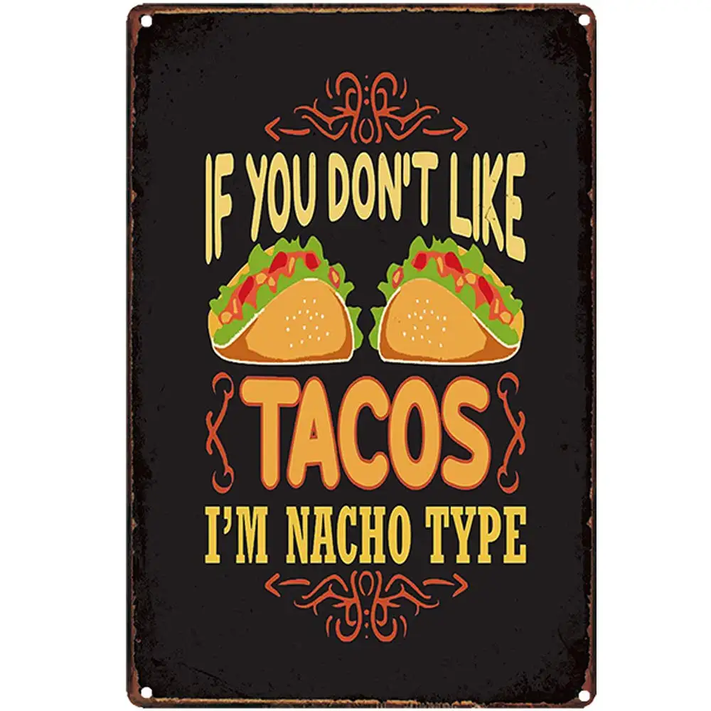 Ретро дизайн, если вам не нравится Tacos, жестяные металлические знаки, настенное искусство | Толстая жестяная плита, печатный плакат, настенное украшение для кухни
Ретро дизайн, если вам не нравится Tacos, жестяные металлические знаки, настенное искусство | Толстая жестяная плита, печатный плакат, настенное украшение для кухни