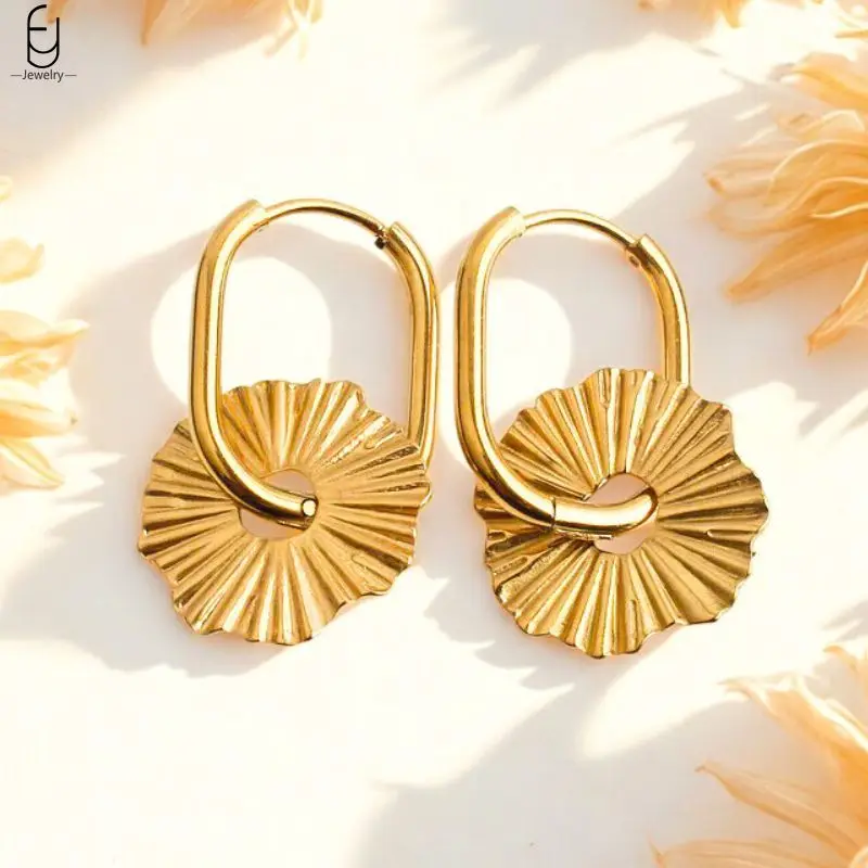 925 Sterling Silver Needle Sun Flower Round Pendant Earrings European American Geometry Hoop Earrings for Women Fine Jewelry
925 Sterling Silver Needle Sun Flower Round Pendant Earrings European American Geometry Hoop Earrings for Women Fine Jewelry