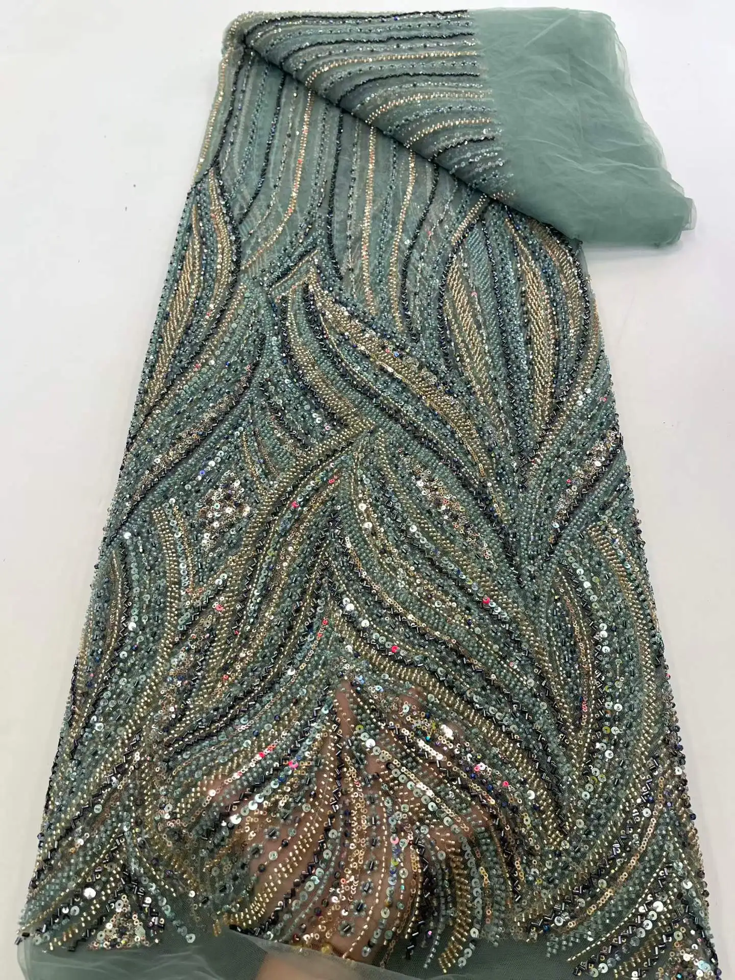 2026 High Quality African Sequins Tulle Embroidered Groom Lace Fabric Beaded Sequins Lace Fabric For Nigerian Wedding
2026 High Quality African Sequins Tulle Embroidered Groom Lace Fabric Beaded Sequins Lace Fabric For Nigerian Wedding