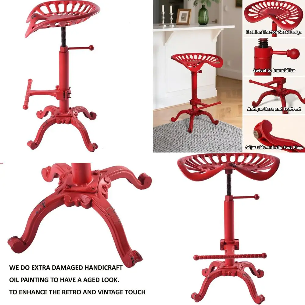 Состаренный красный чугунный регулируемый барный стул для тракторного сиденья - деревенский промышленный фермерский стул
Состаренный красный чугунный регулируемый барный стул для тракторного сиденья - деревенский промышленный фермерский стул